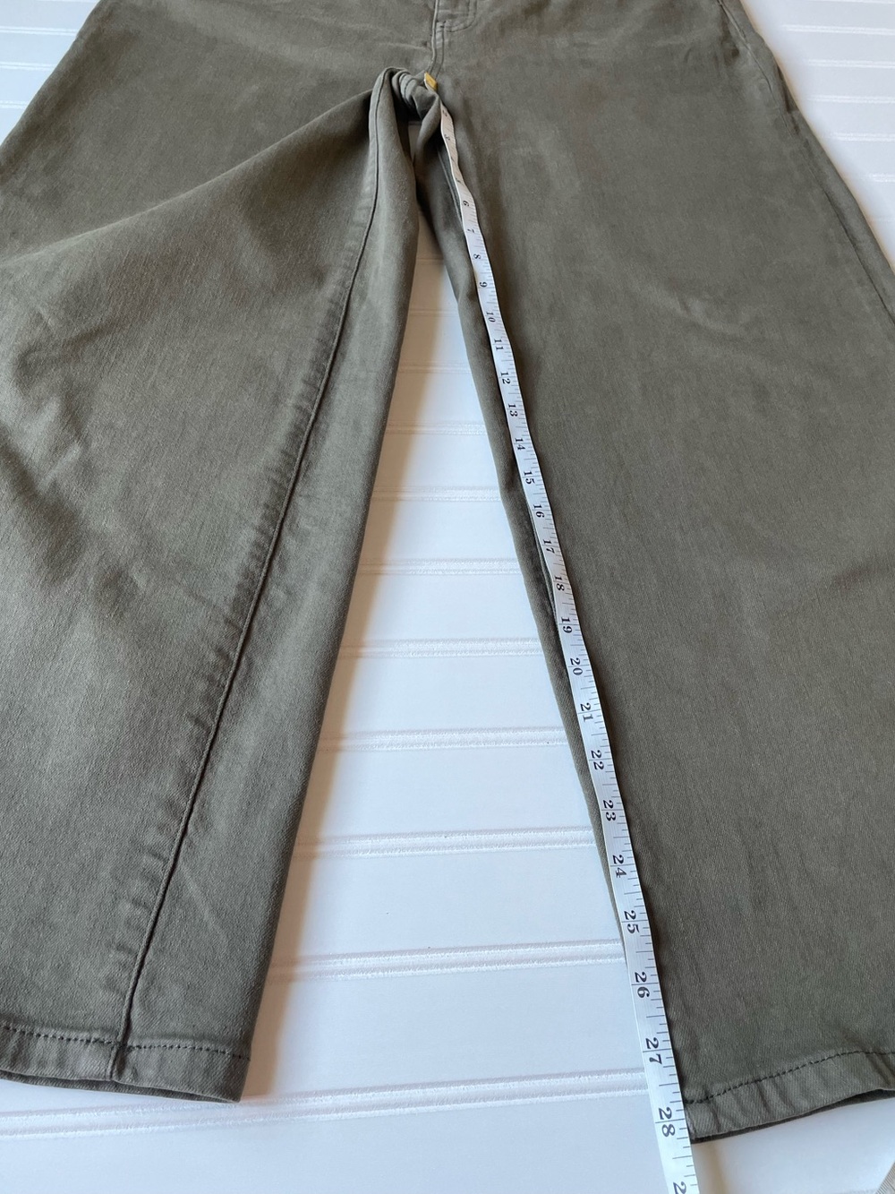 Banana Republic Military Green High Rise Wide Leg Khaki Stretch Jeans Size 32 14 - Picture 4 of 10